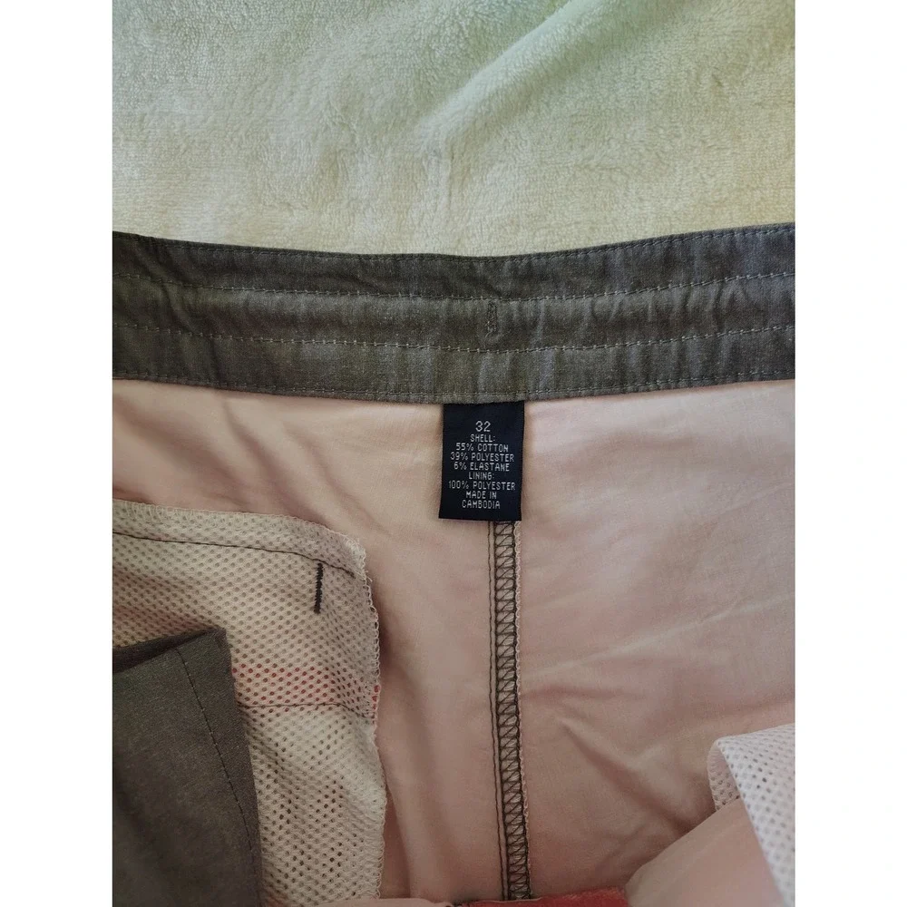 Roundtree & Yorke Mens 32 Board Shorts Orange Palm Tree‎ Tropical Swim Trunks